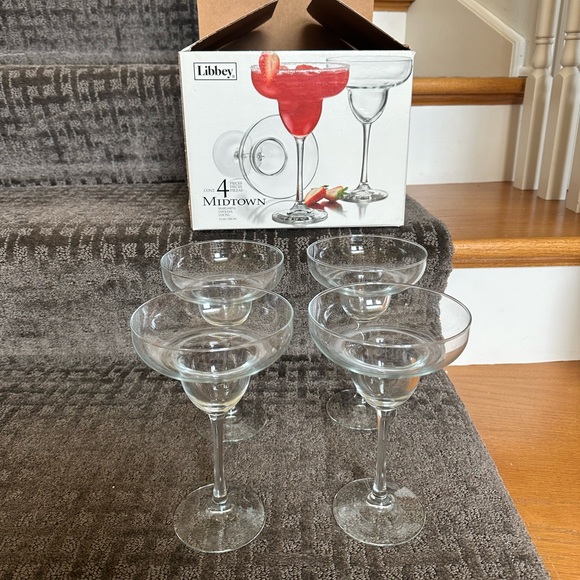 Libbey Midtown Margarita Glasses Clear Set Of 4 in box - Picture 1 of 4